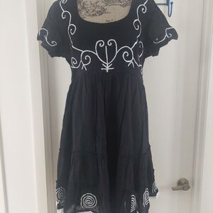 Peppermint Bay Black With White Detail Dress